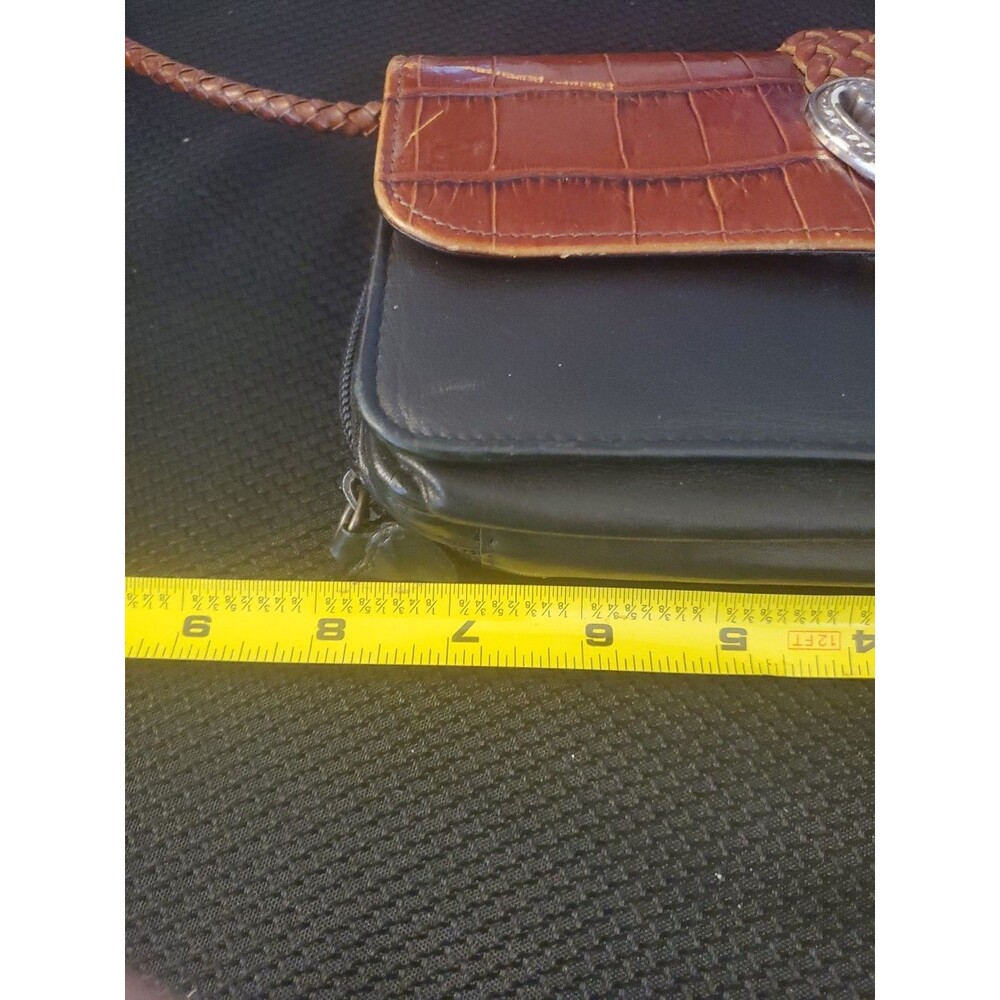 Brighton Croc Embossed Wallet Purse with Detachable Strap Black Brown - Picture 5 of 16